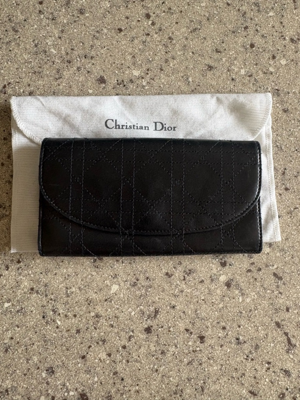 Dior Black Quilted Leather Wallet